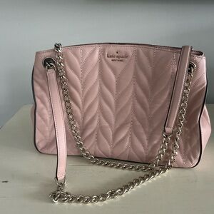 Kate Spade Pink Chevron Quilted Shoulder Crossbody Bag